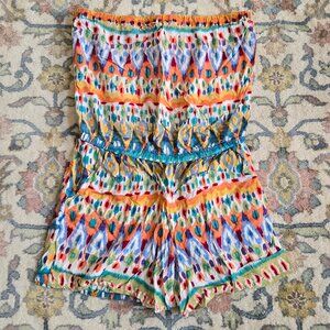 Angie Colorful Strapless Romper Women's XL